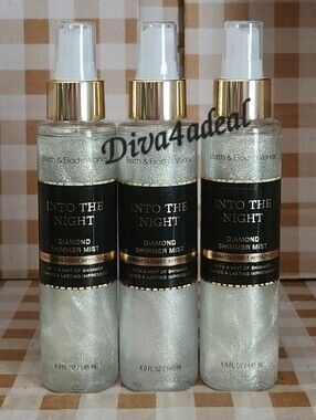 3X Bath & Body Works INTO THE NIGHT Diamond Shimmer Mist Spray Bundle